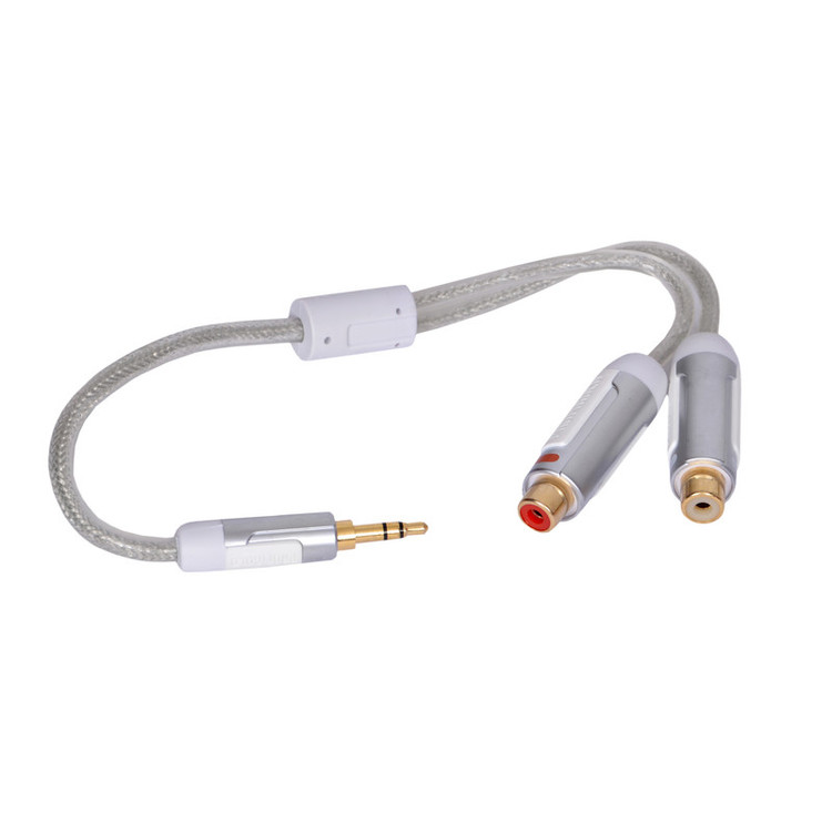 کابل تبدیل 1 به 2 جک 3.5 میلی متری به RCA پروفیگلد مدل prod3400 طول 0.2 متر