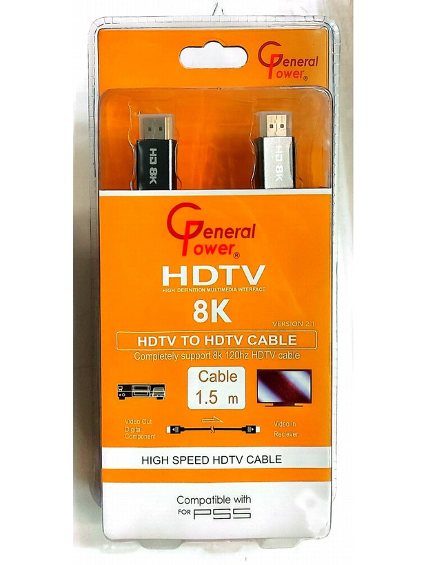 کابل HDMI 8K جنرال پاور به طول 1.5 متر