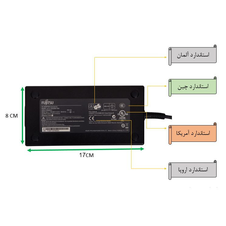 آداپتور 19.5 ولت 5.5 آمپر فوجیتسو مدل KD026 کد RAH12BAR